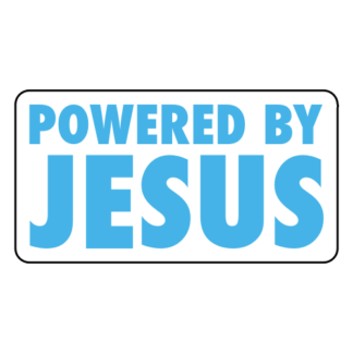 Powered By Jesus Sticker (Baby Blue)